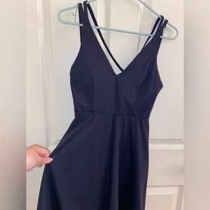 Halara Dress with Straps and build in bra in black/ Tennis Dress